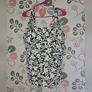 LANDS END Square Neck Underwire Tankini Swim Top 20WG